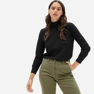 The Organic Cotton Turtleneck Waffle Tee - XS/ Black